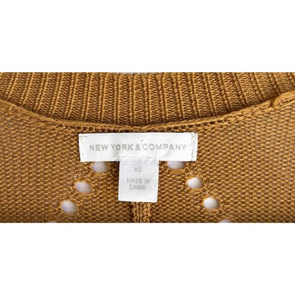 New York & Company Women's Cardigan Sweater Fringe Open Front Long Sleeve XS - Picture 4 of 6